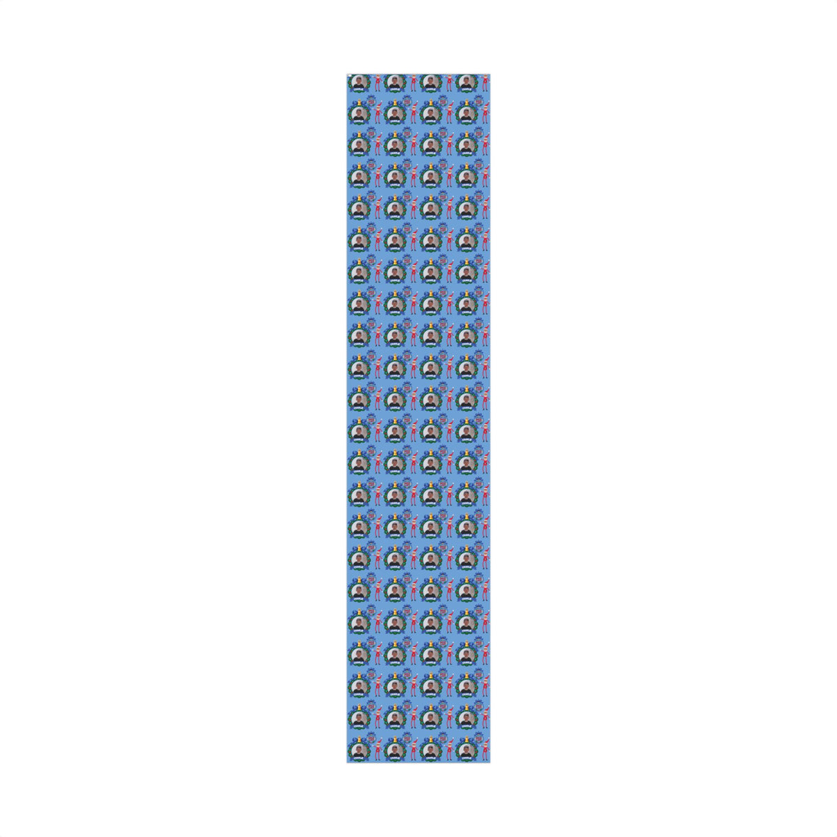 Nice List Personalized Photo Wrapping Paper (Blue)
