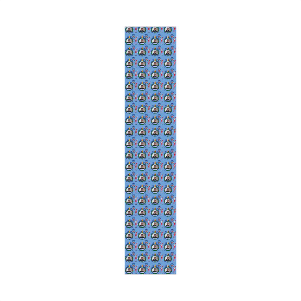 Nice List Personalized Photo Wrapping Paper (Blue)